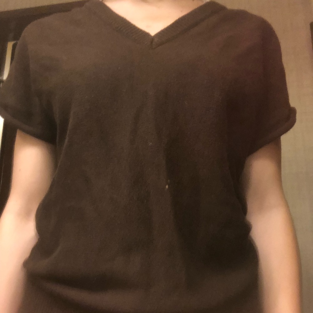 michael Kors brown knitted tee